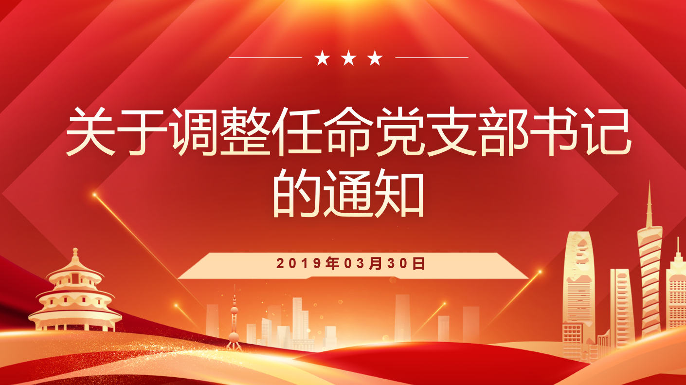 关于调整任命党支部书记的通知