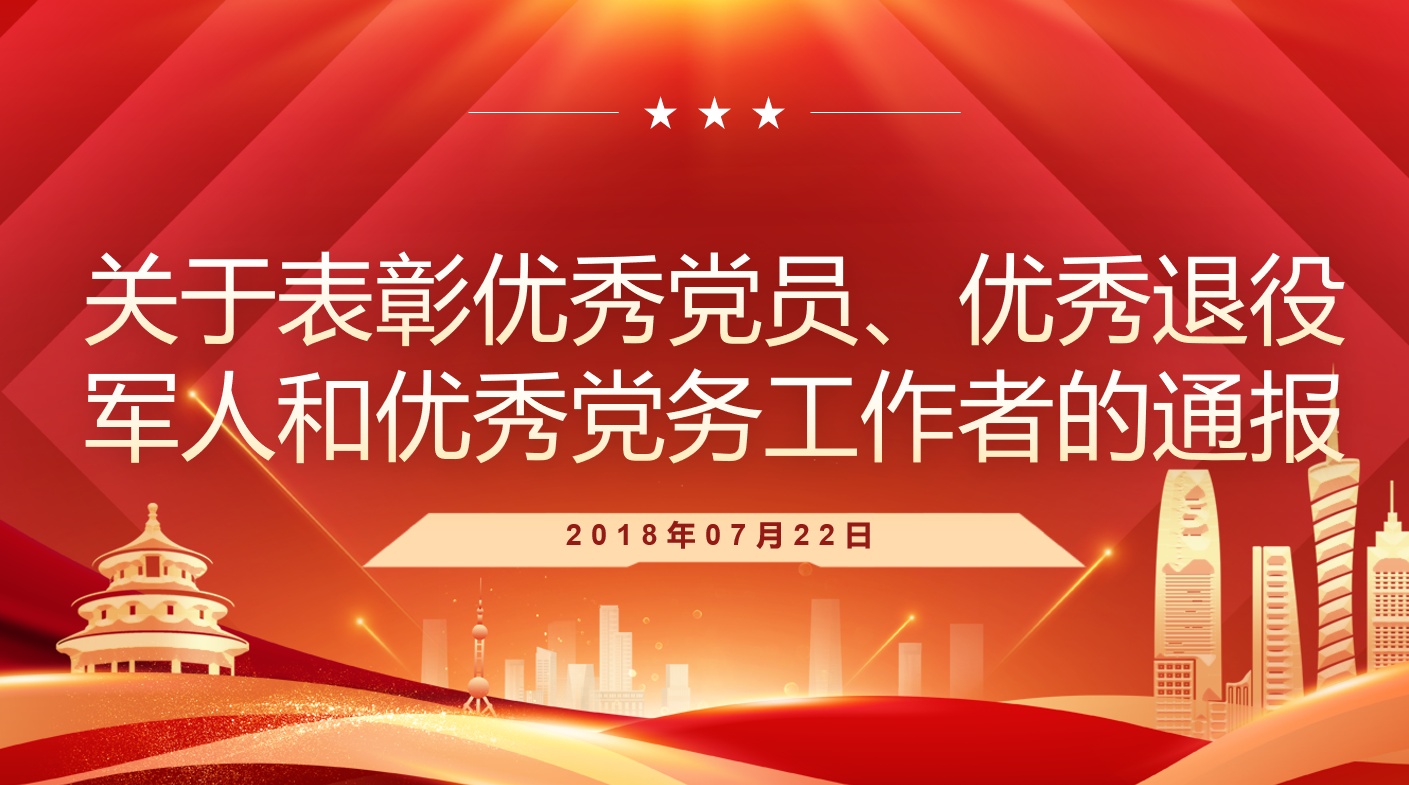 关于表彰优秀党员、优秀退役军人和优秀党务工作者的通报